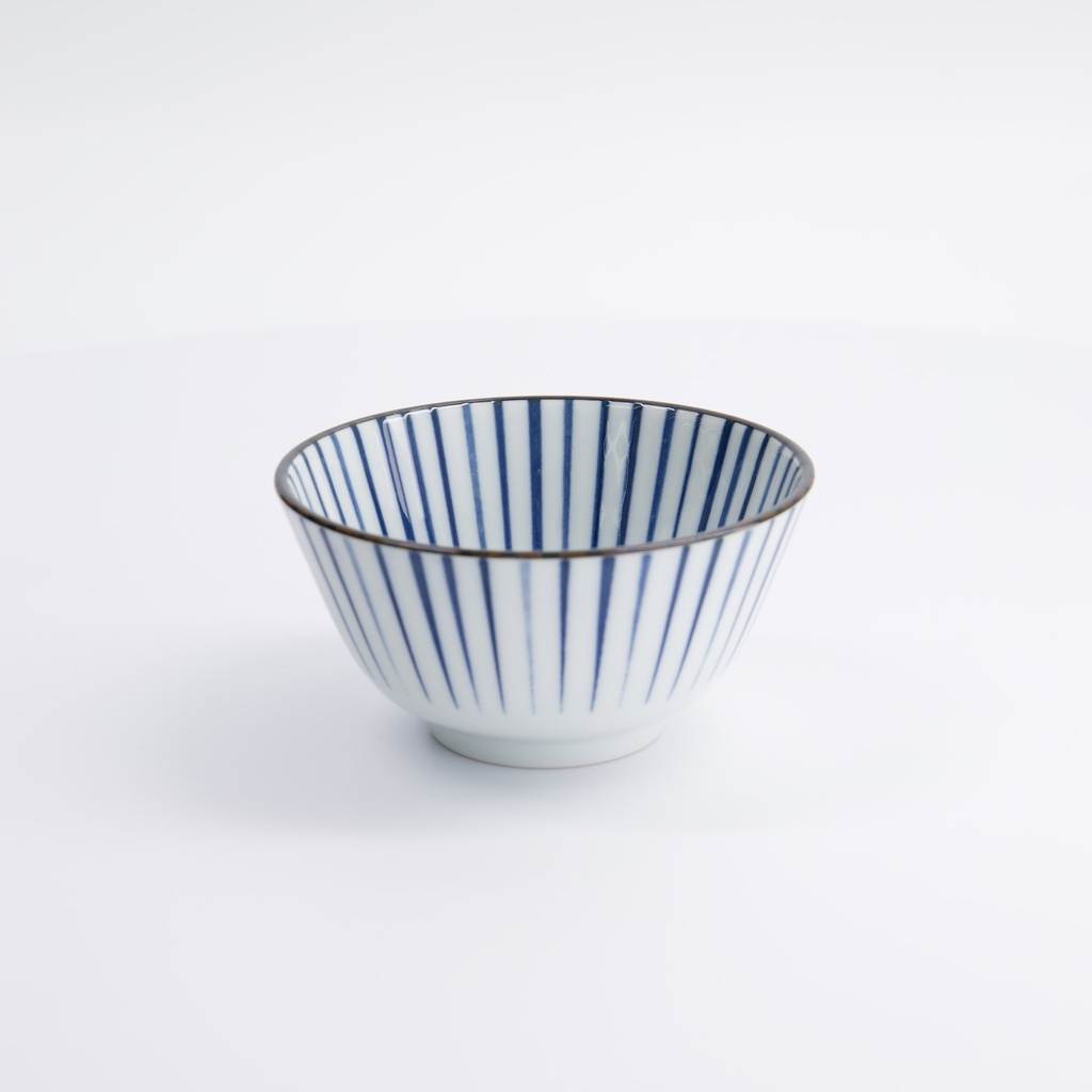 Natsu Tokusa Rice Bowl 12x6.4cm Blue/White 22326 6/72