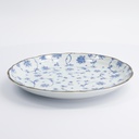 Natsu Karakusa Plate 24.7x3cm Blue/White 011731 6/36