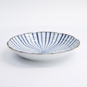 Natsu Tokusa Plate 22x4cm Blue/White 22330 6/36