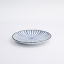 Natsu Tokusa Plate 16.5x2cm Blue/White 22331 12/96