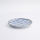 Natsu Nami Plate 16.5x2cm Blue/White 22340 12/96