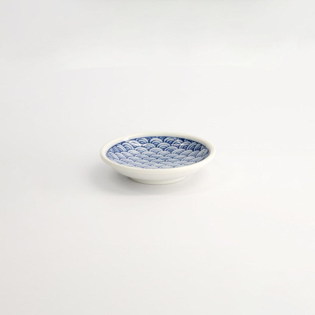 Sauce Dish 9x2cm Seigaiha Blue TA-56 12/192
