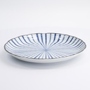 Natsu Tokusa Plate 24.7x3cm Blue/White 22332 6/36