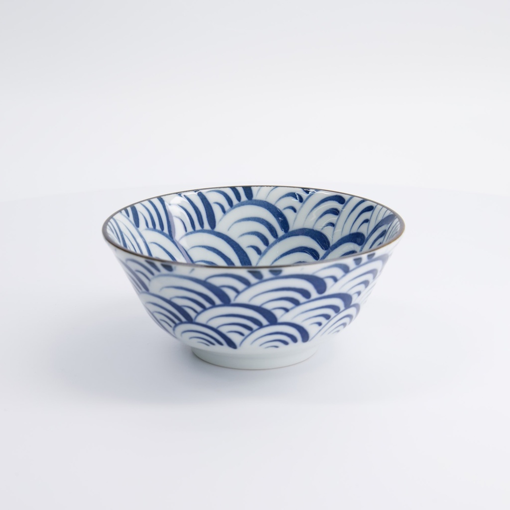 Natsu Nami Tayo Bowl 15.2x6.7cm Blue/White 22336 6/48