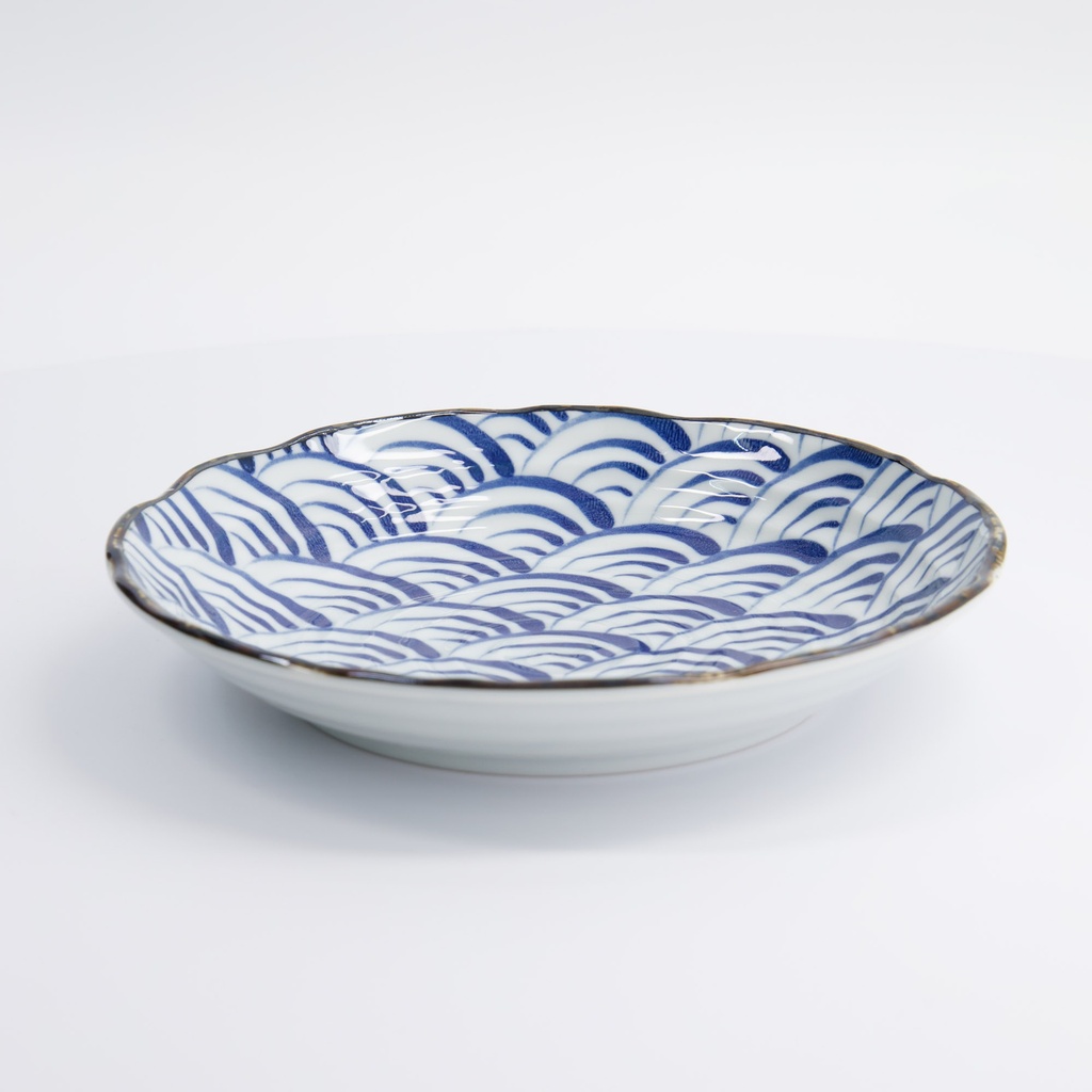 Natsu Nami Plate 22x4cm Blue/White 22339 6/36
