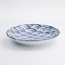 Natsu Nami Plate 22x4cm Blue/White 22339 6/36