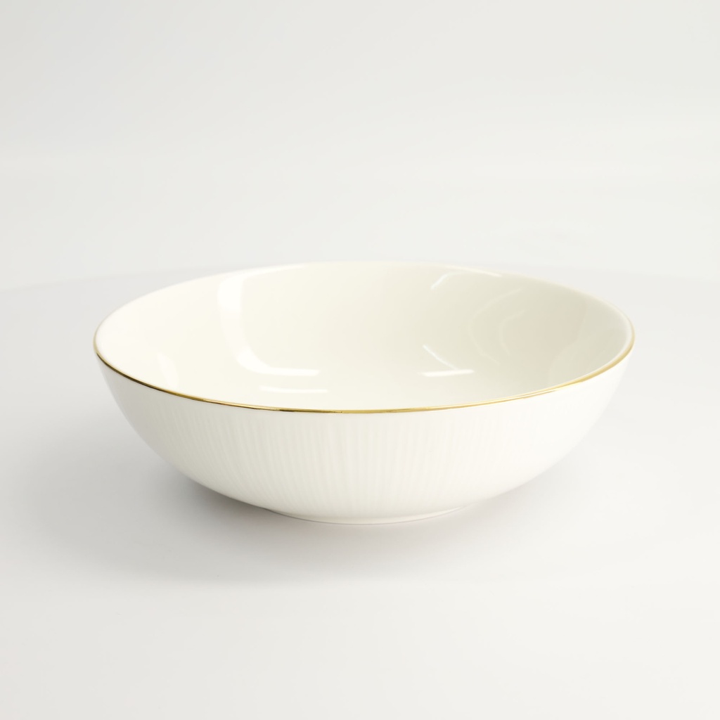 Nippon White Gold Rim Bowl 21x6.3cm 1100ml Lines 3/18