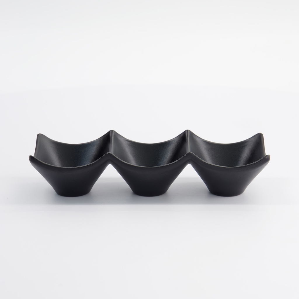 Melamine Iwate Black Sauce Dish 3pcs 18.7x6.2x4.4cm 114ML 13508 12/144  