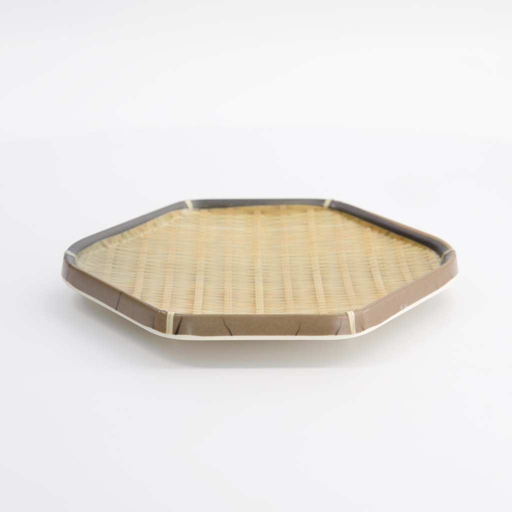 Bamboo Hexagon Plate 20x18.9x2.5cm 13833-08 6/96 