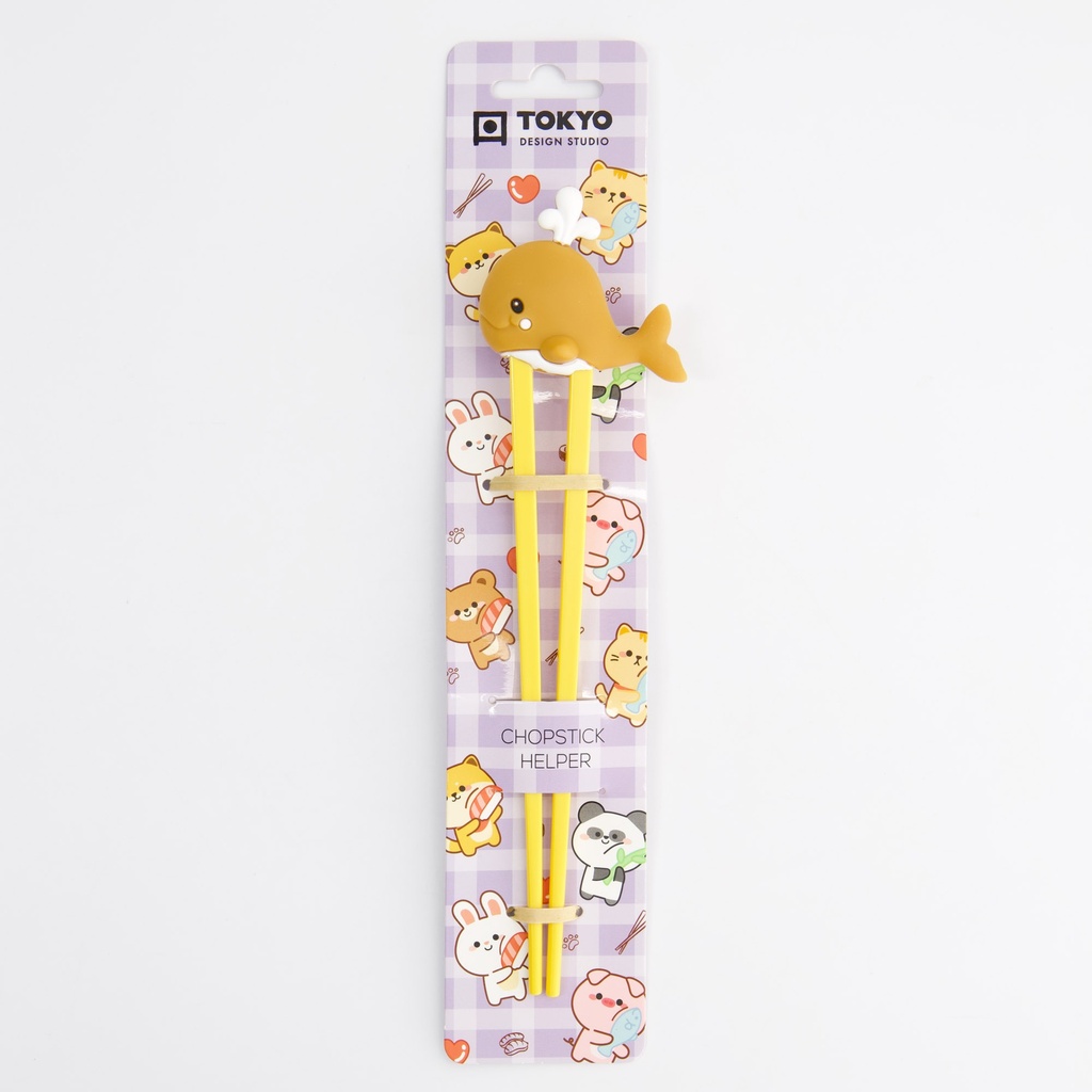 Children Chopsticks Whale Brown 22cm 33321 6/240   
