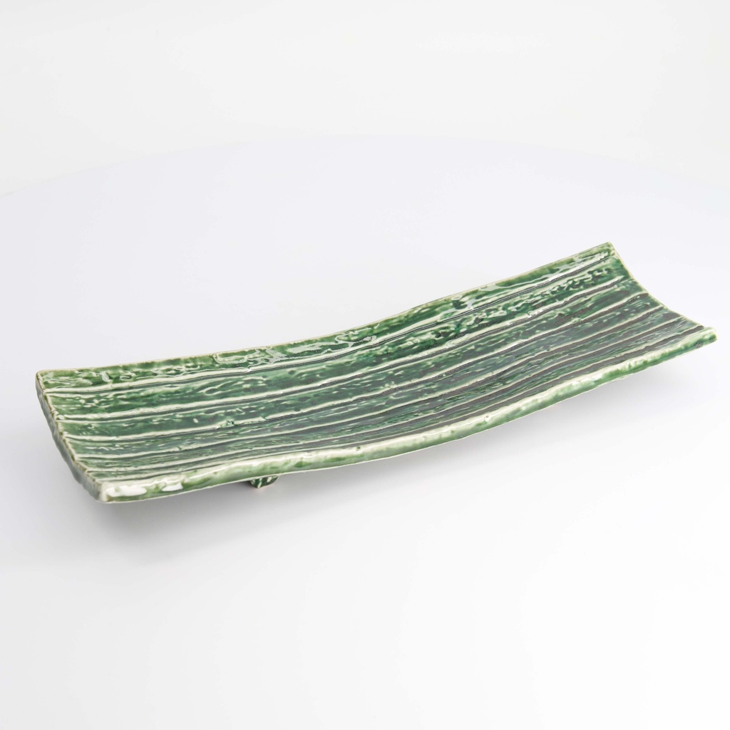 Mino Craft Rectangular Plate 31x10.2x4.5cm Green 33373 6/24