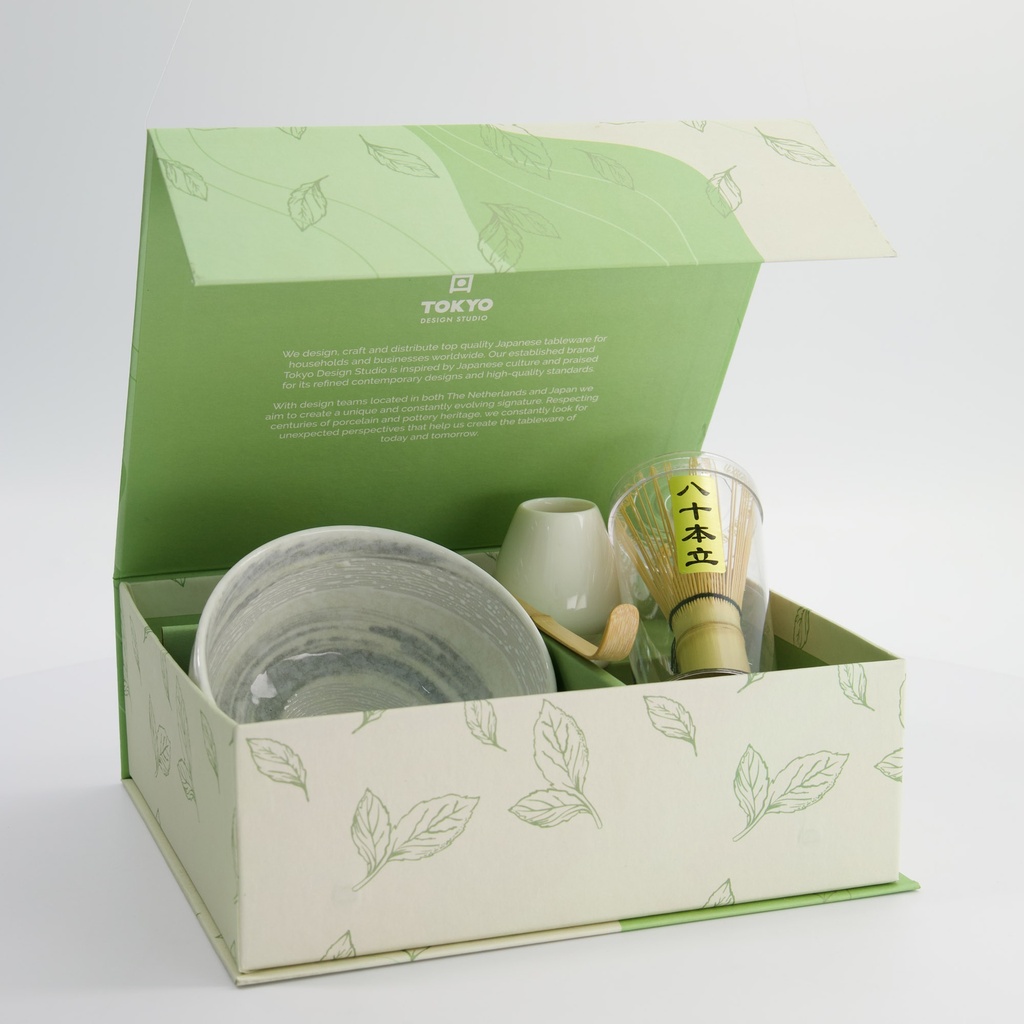 Matcha Giftset Hayase White J 13x7cm 4pcs 33375 1/12
