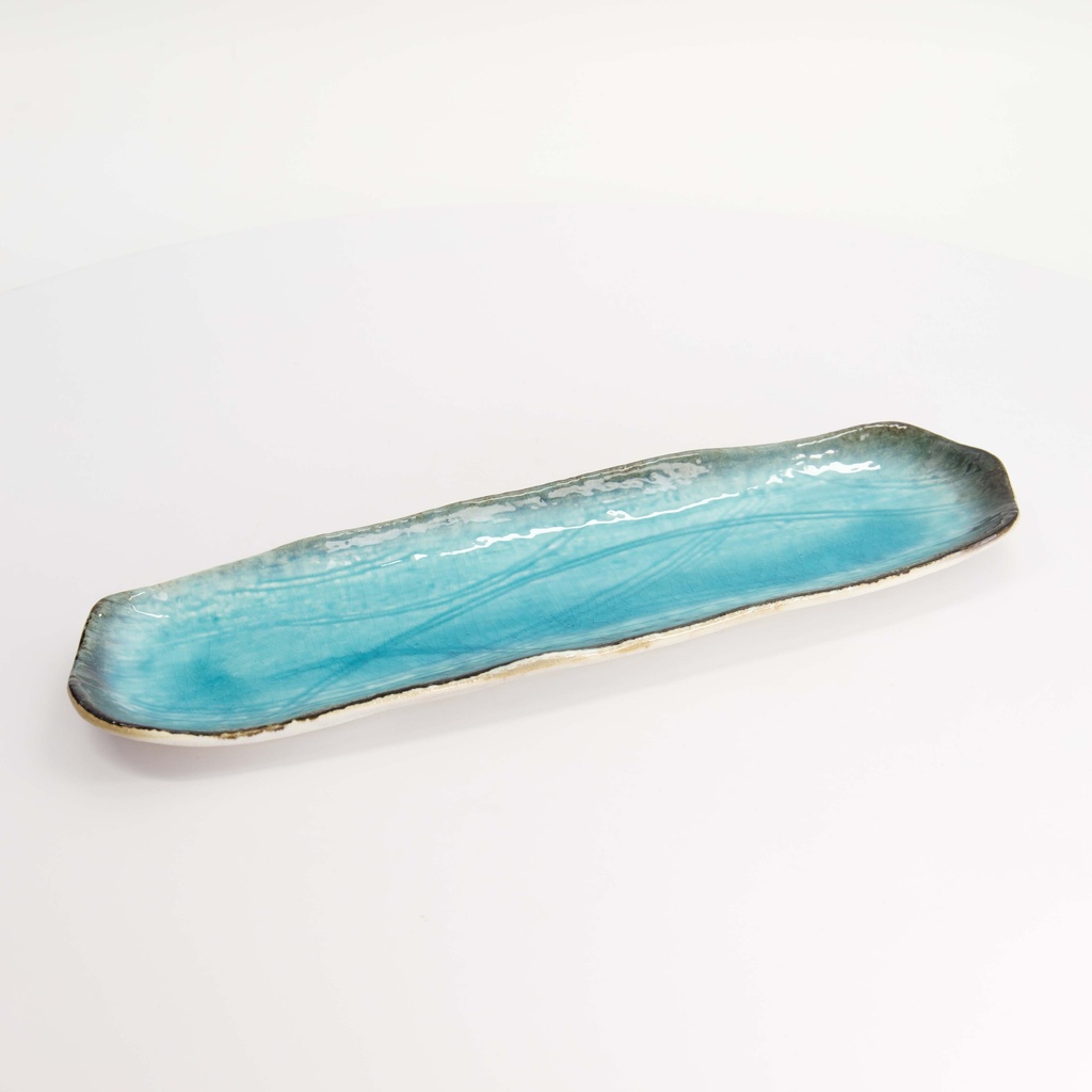 Yamasaku Blue Rectangular Plate 34x10x2cm 33383 6/48
