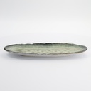Yamasaku Organic Glassy Green Oval Plate 33x13.5x2cm 33437 6/36