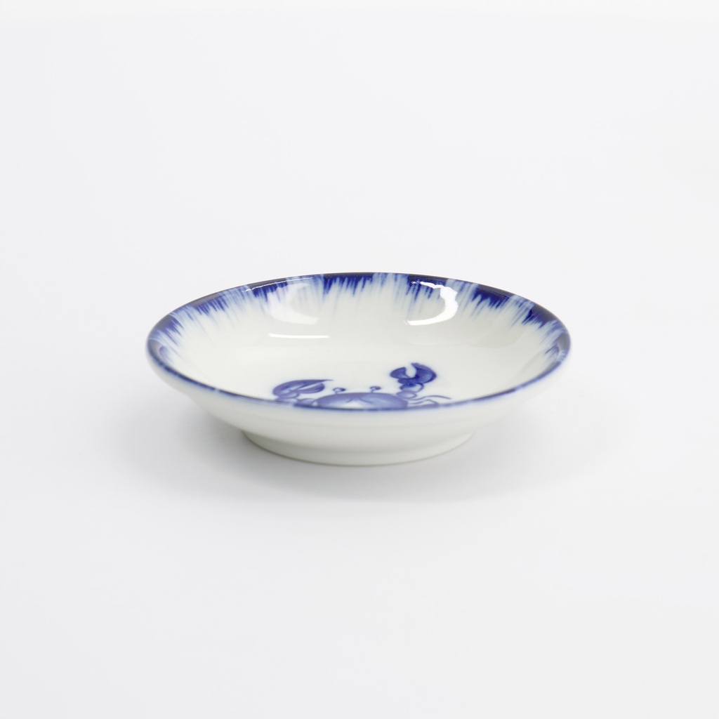 Sauce Dish Crab 9x2cm Blue/White 33558 12/192