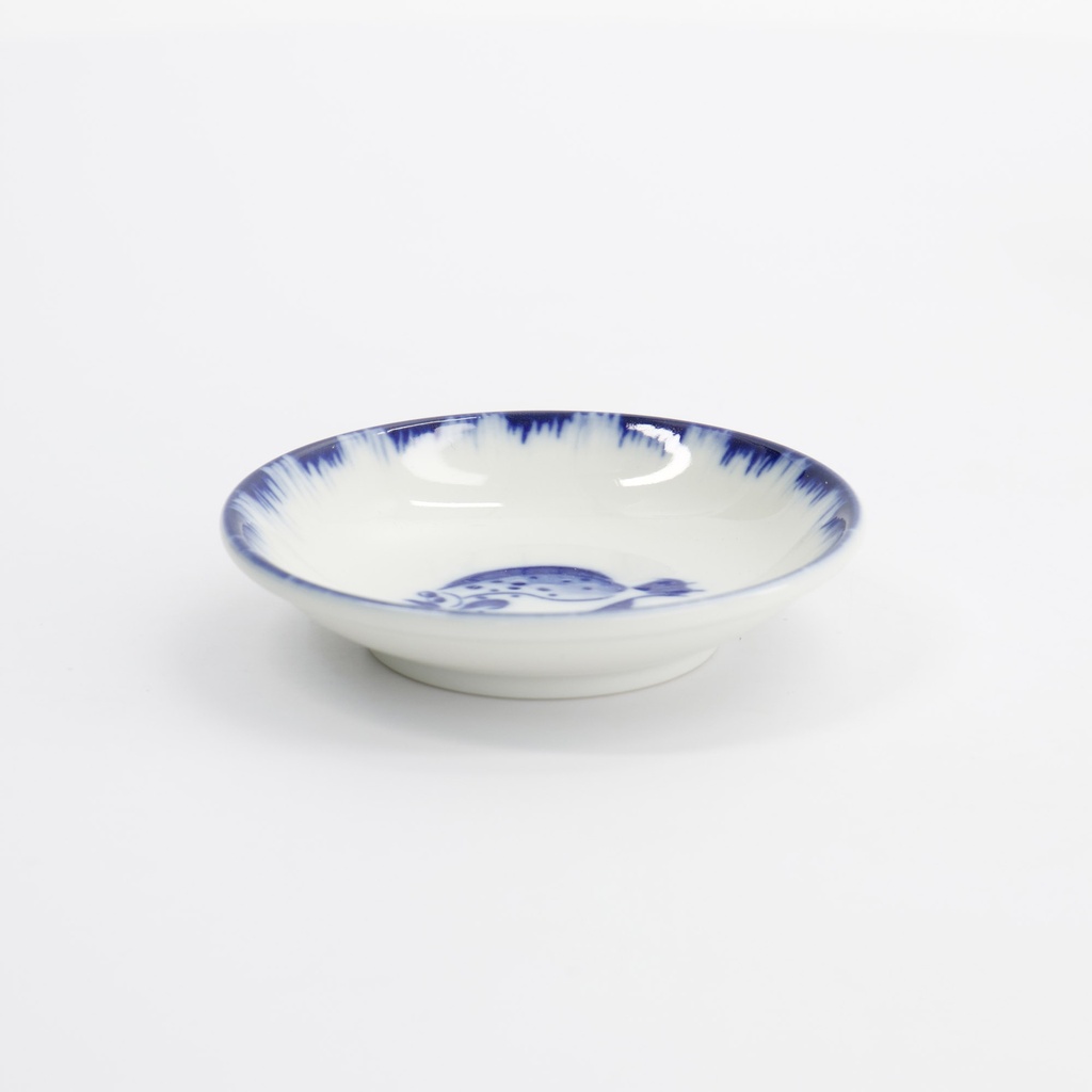 Sauce Dish Flounder 9x2cm Blue/White 33561 12/192