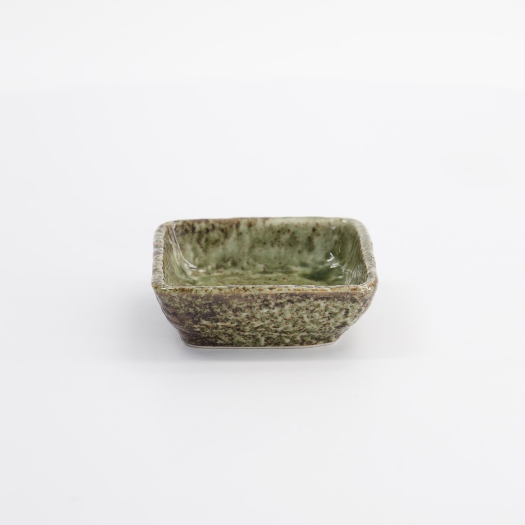 Mino Craft Sauce Dish 8.5x8.5x3cm Yamasan Green 33547 12/144