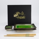 Sushi Giftset Yamasaku Hiwa Green 6pcs 21.5x14cm & 7.3x2.8cm 33602 1/12
