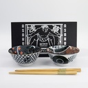 Asakusa Tayo Bowl Giftset 2pcs w/chopsticks 14.8x7cm 550ml C 33606 1/20