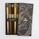 Chopstick Giftset/5 Gold/Silver Dragon 1/100