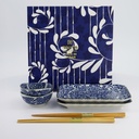 Sushi Giftset Aizome Tako Karakusa 6pcs 19.5x12.7cm & 9x4.1cm