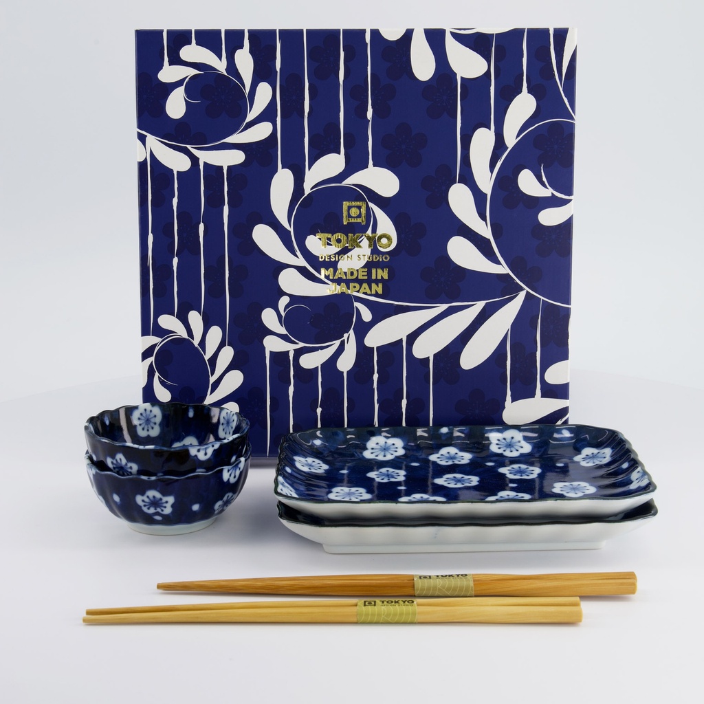 Sushi Giftset Ume 6pcs 19.5x12.7cm & 9x4.1cm 1/16