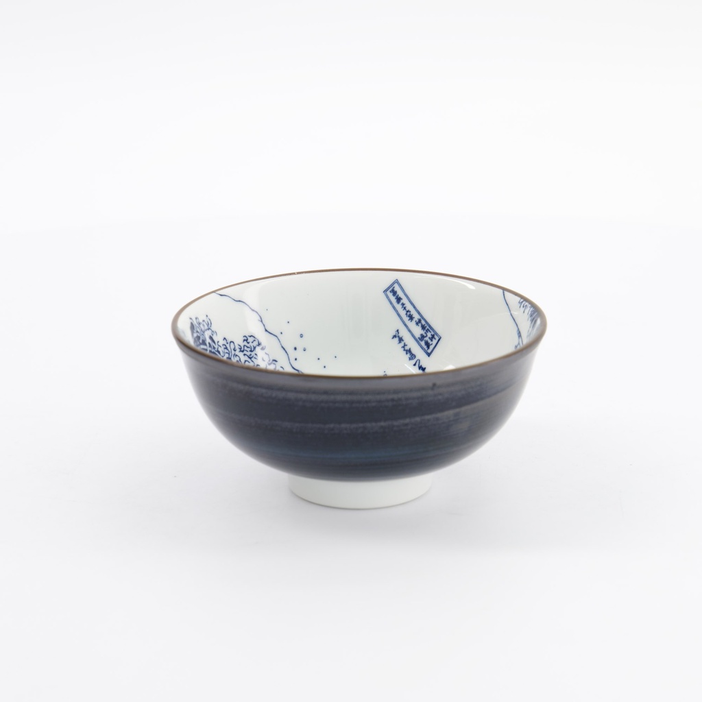 Hokusai Nami Rice Bowl 11.8x5.5cm Blue/White 33730 12/96