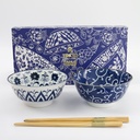 Tokyo Blue Tayo Bowl Giftset 2pcs w/chopsticks 15x7cm 500ml A 33744 1/16 