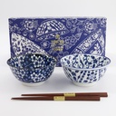 Tokyo Blue Tayo Bowl Giftset 2pcs w/chopsticks 15x7cm 500ml B 33745 1/16
