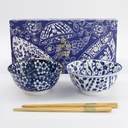 Tokyo Blue Tayo Bowl Giftset 2pcs w/chopsticks 15x7cm 500ml B 33745 1/16