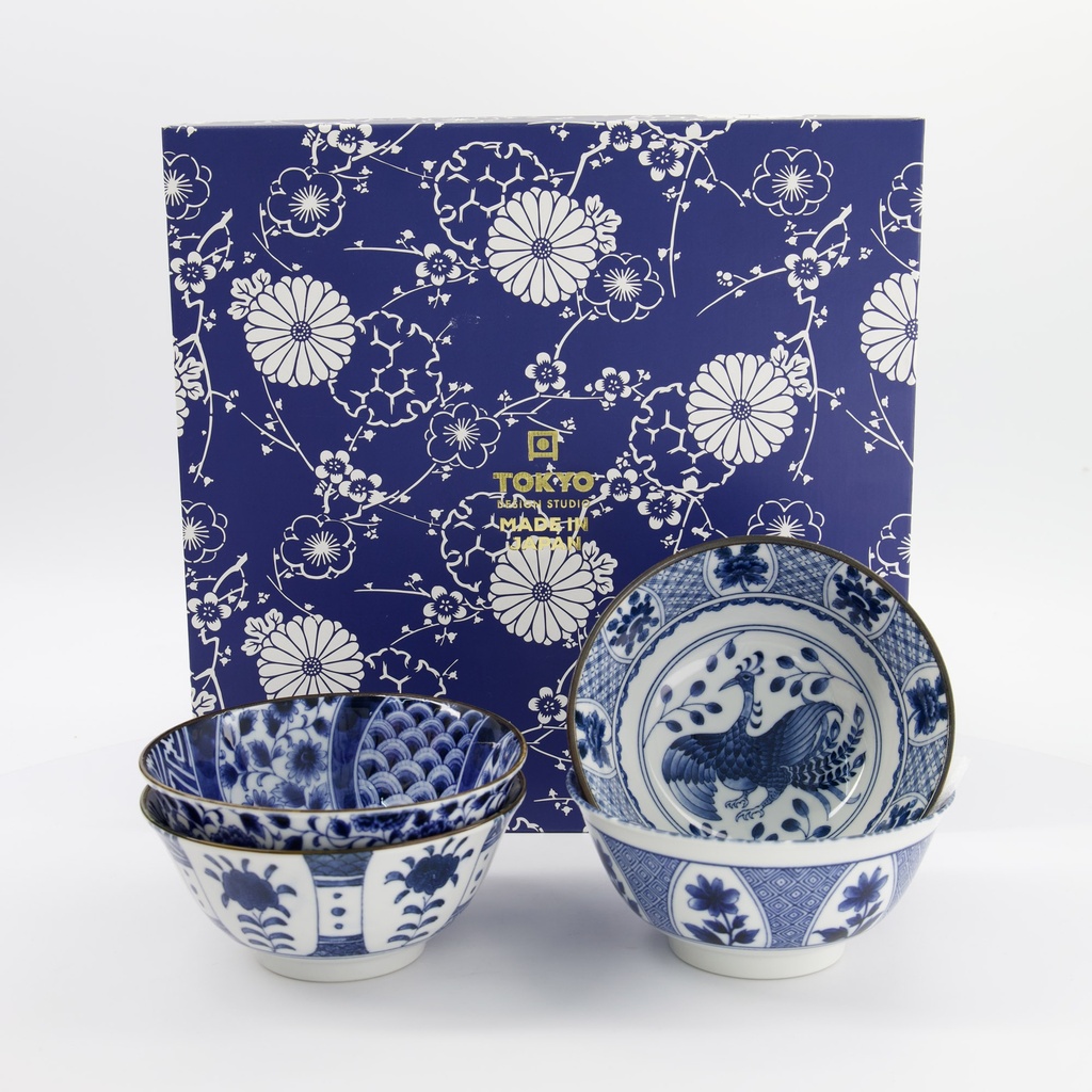 Mixed Bowls Tayo Bowl Giftset 4pcs 15x7cm 500ml Blue/White C 33748 1/10