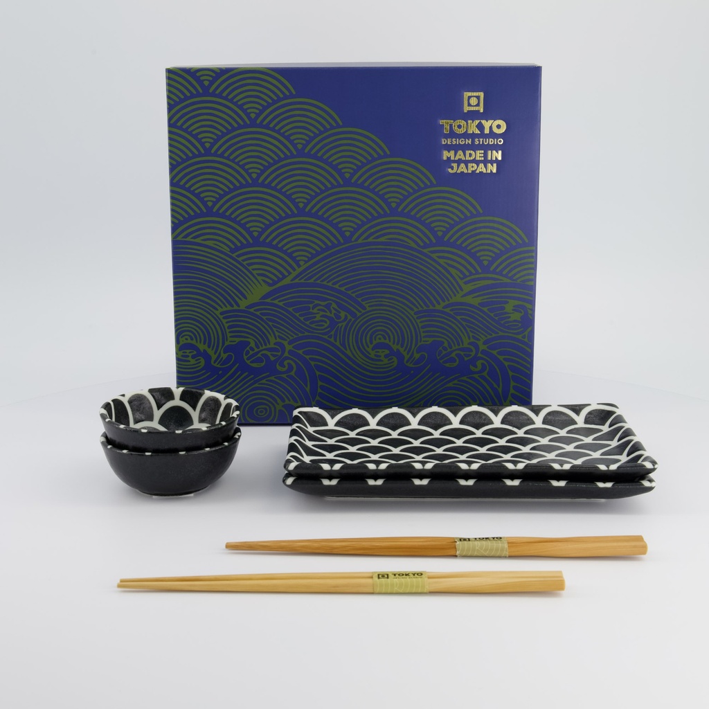 Onyx Noir Mermaid Sushi Giftset 6pcs 22x13x2cm & 8.5x3.4cm 33756 1/16