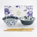 Flora Japonica Tayo Giftset 2pcs w/chopst. 15.5x7cm Crane & Gingko 33762 1/16