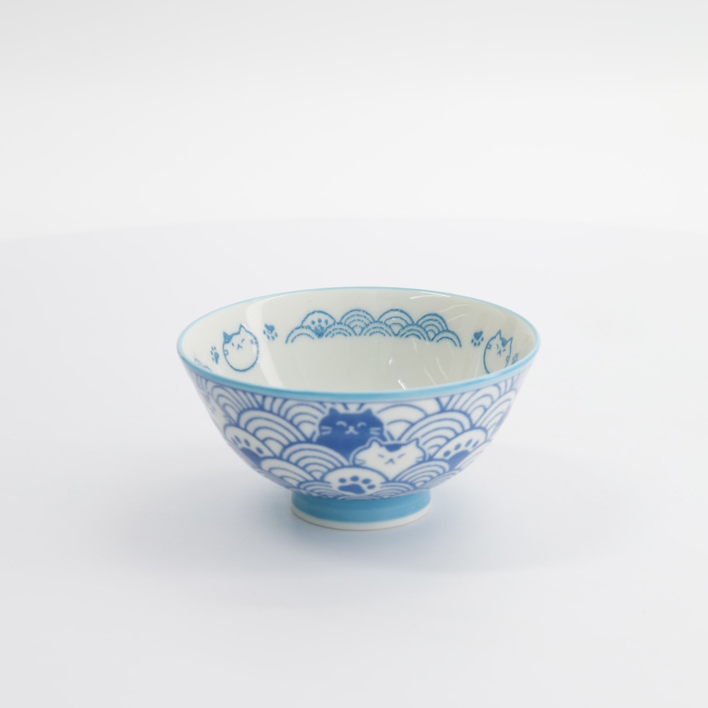 Kawaii Rice Bowl 11.3x5.8cm Anime Cat Light Blue 33769 5/80  