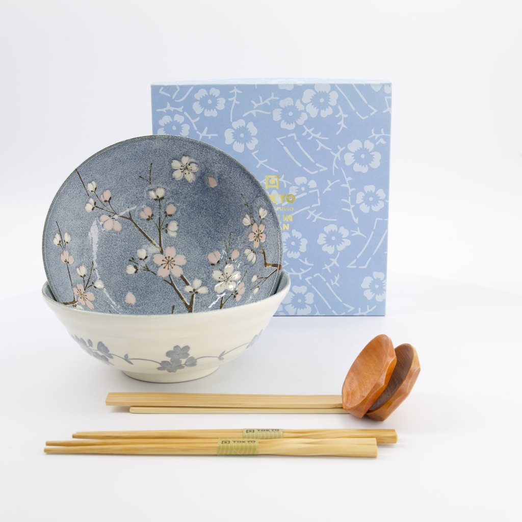 Fujisakura 6pcs Ramen Giftset 21x7.8cm 1000ml Gray  33784 1/12