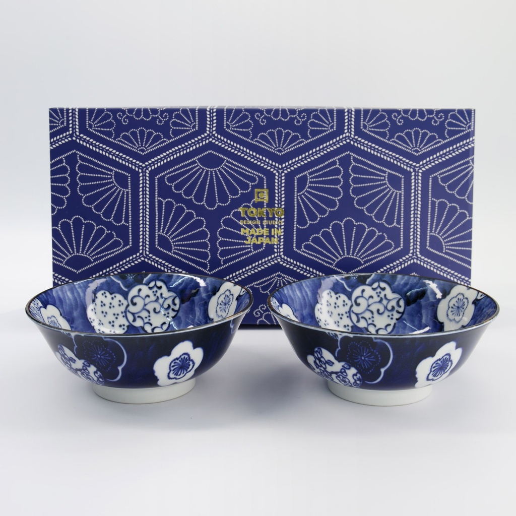 Mixed Ramen Bowls 2pcs Giftset 19x8cm 1000ml Blue/White 33789 1/14