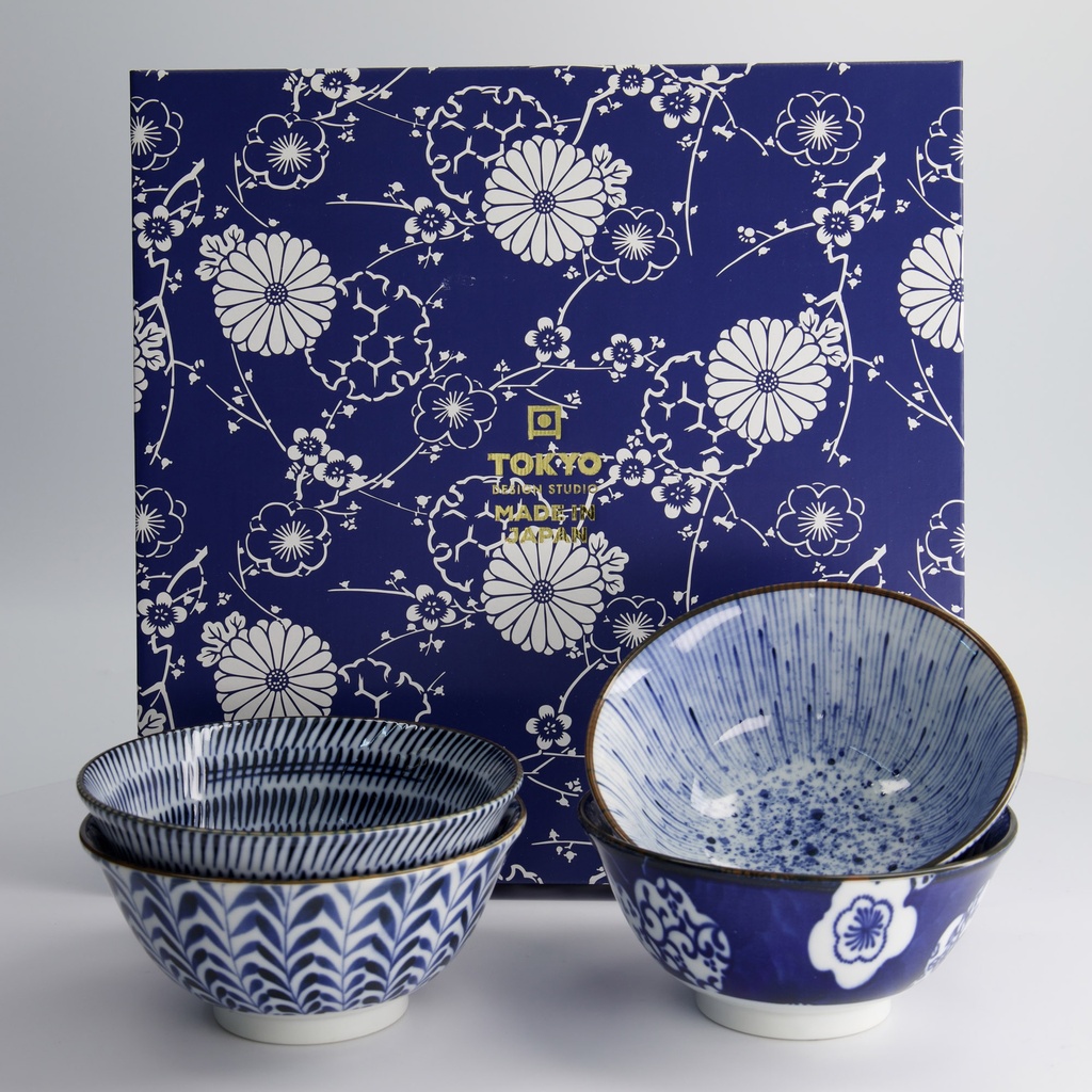 Mixed Bowls Tayo Bowl Giftset 4pcs 15x7cm 550ml Blue/White 33792 1/12