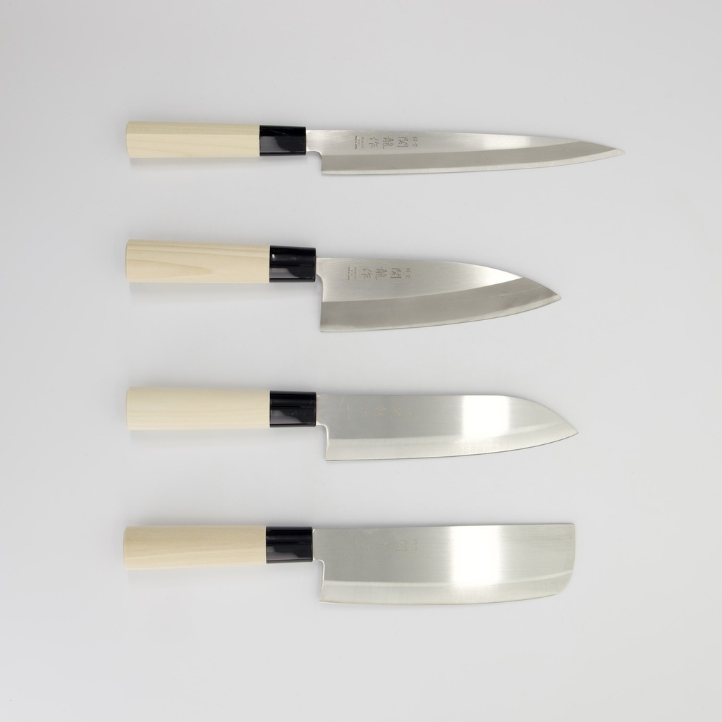 Knife Stainless Steel 4pcs set (Santoku, Nakiri, Deba, Sashimi Yanagi) SR1000 1/20