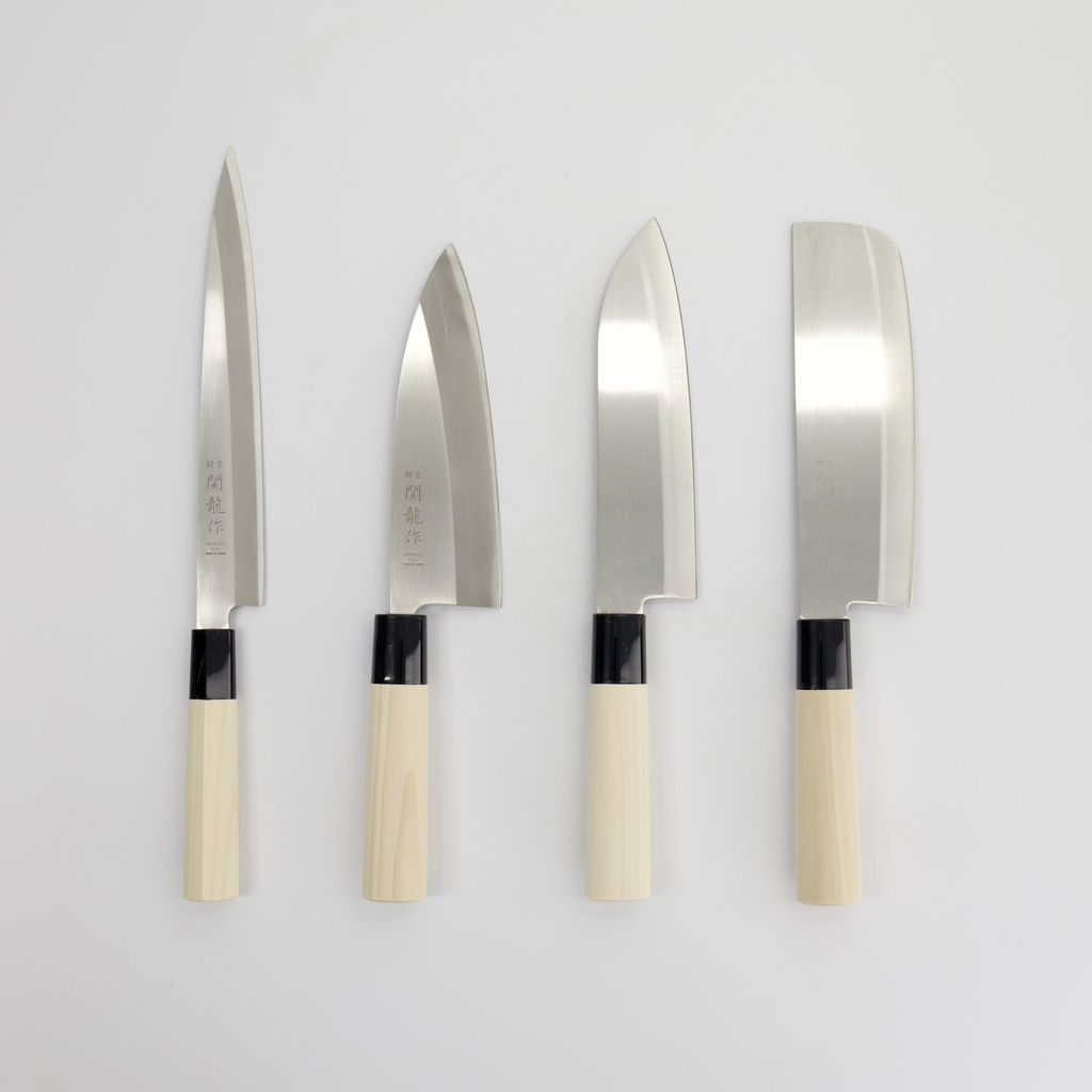 Knife Stainless Steel 4pcs set (Santoku, Nakiri, Deba, Sashimi Yanagi) SR1000 1/20