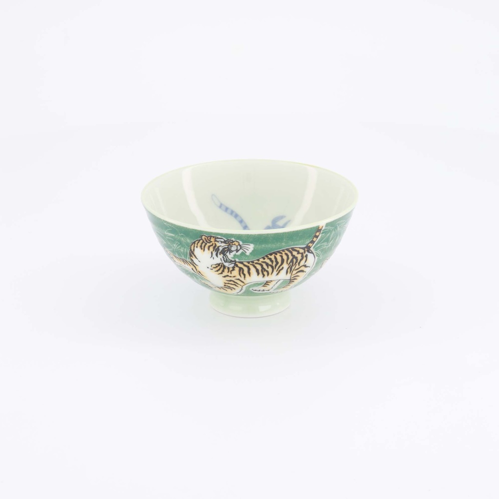 Kawaii Rice Bowl Tiger 11.5x6cm 300ml Green 33828 5/120