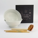 Masamura Seikaiha 6pcs Ramen Giftset 21.5x9cm 1300ml White 33898 1/8