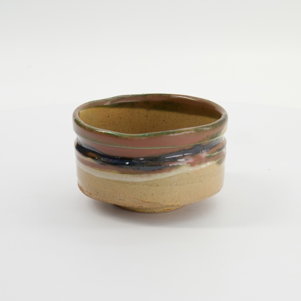 Matcha Bowl Cha Oribe 13x8cmh Green/Brown 33907 1/36