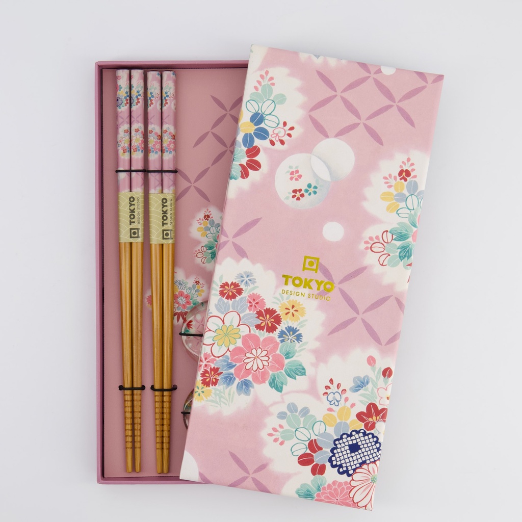 Chopstick Giftset/4 Pink Flower AH-07 33921 1/100 