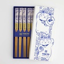 Chopstick Giftset/5 Neko Cat Blue AH-02 33936 1/100  