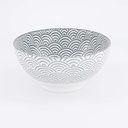 Nippon Grey Sanuki Bowl 18.5x9cm 1000ml Wave YW-5539/B 3/24