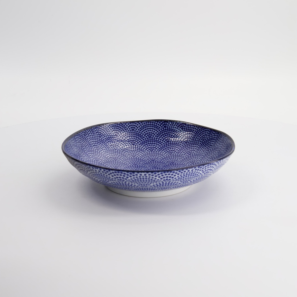 Nippon Blue Pasta Plate 21x5.2cm Dot YW-5811/A 3/36
