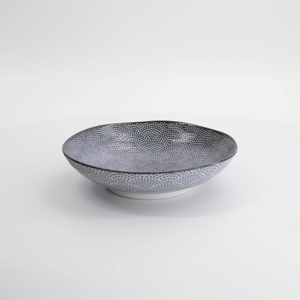 Nippon Grey Pasta Plate 21x5.2cm Dot YW-5538/A 3/36