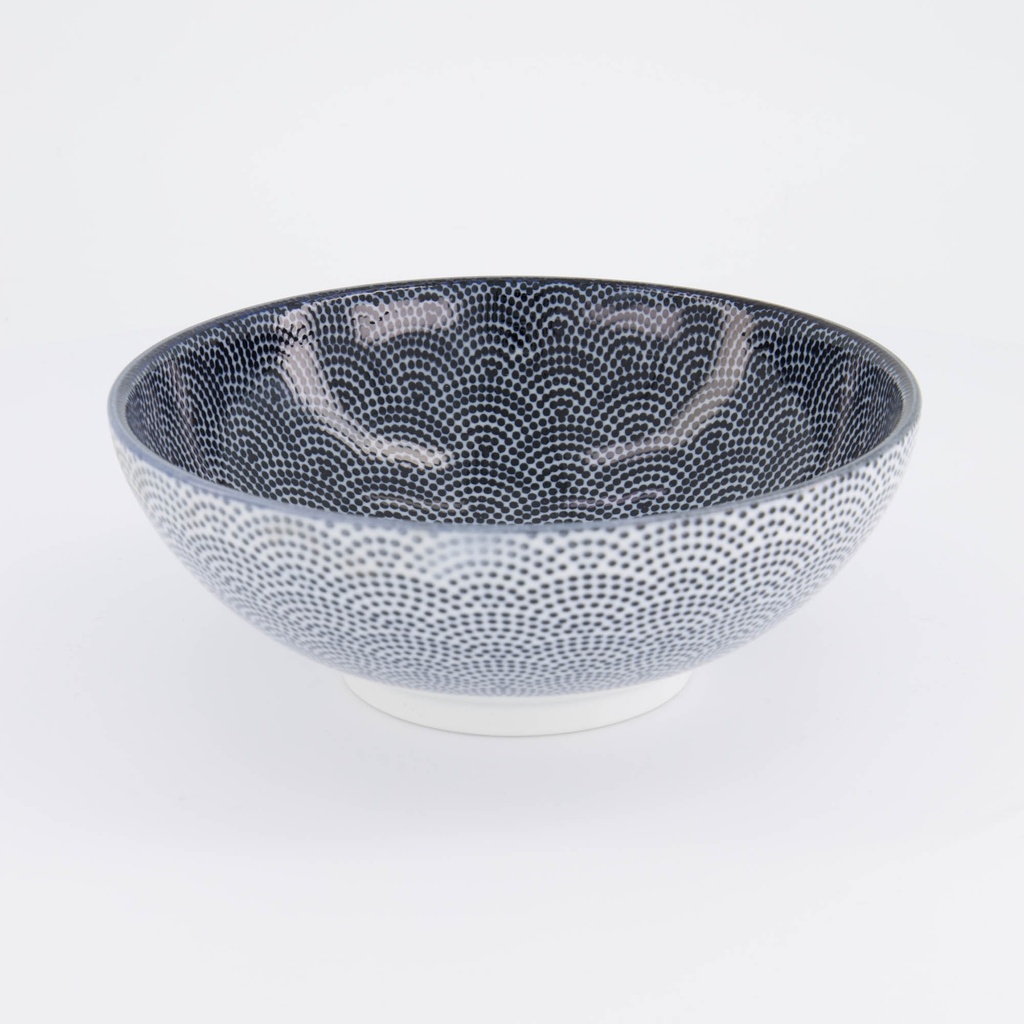 Nippon Black Noodle Bowls 21.4x8.2cm 1450ml Dot 33940 3/24