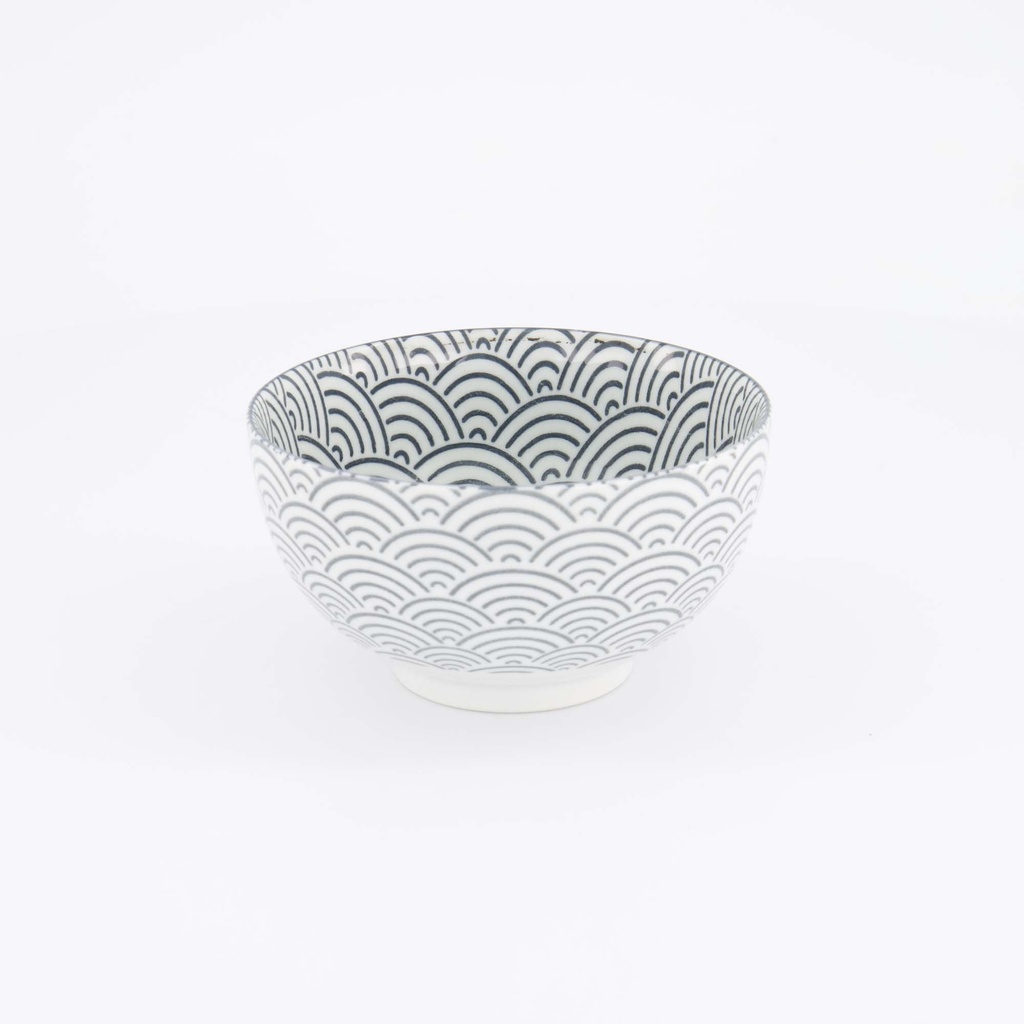 Nippon Grey Bowl 13.2x7.2cm 500ml Wave YW-5537/B 6/48