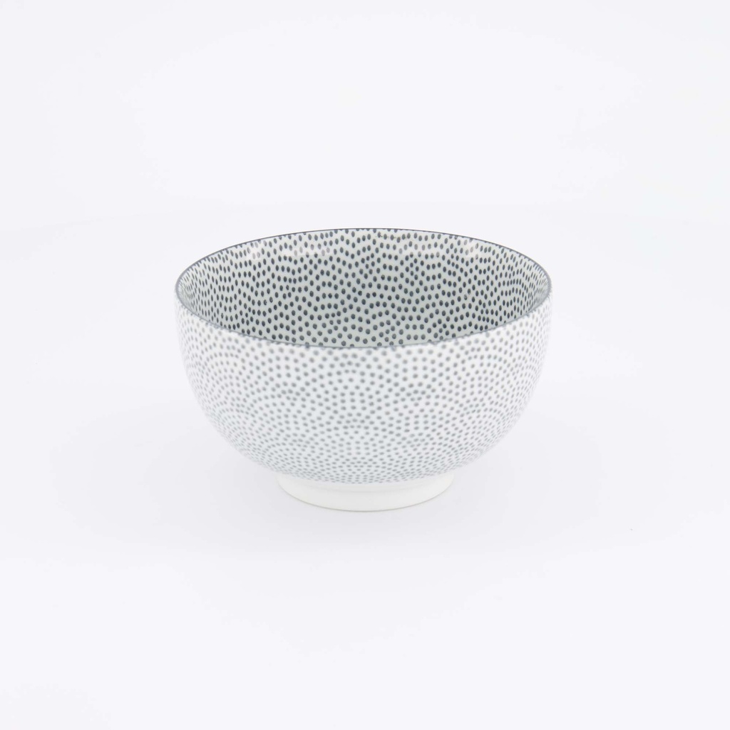 Nippon Grey Bowl 13.2x7.2cm 500ml Dot YW-5537/A 6/48